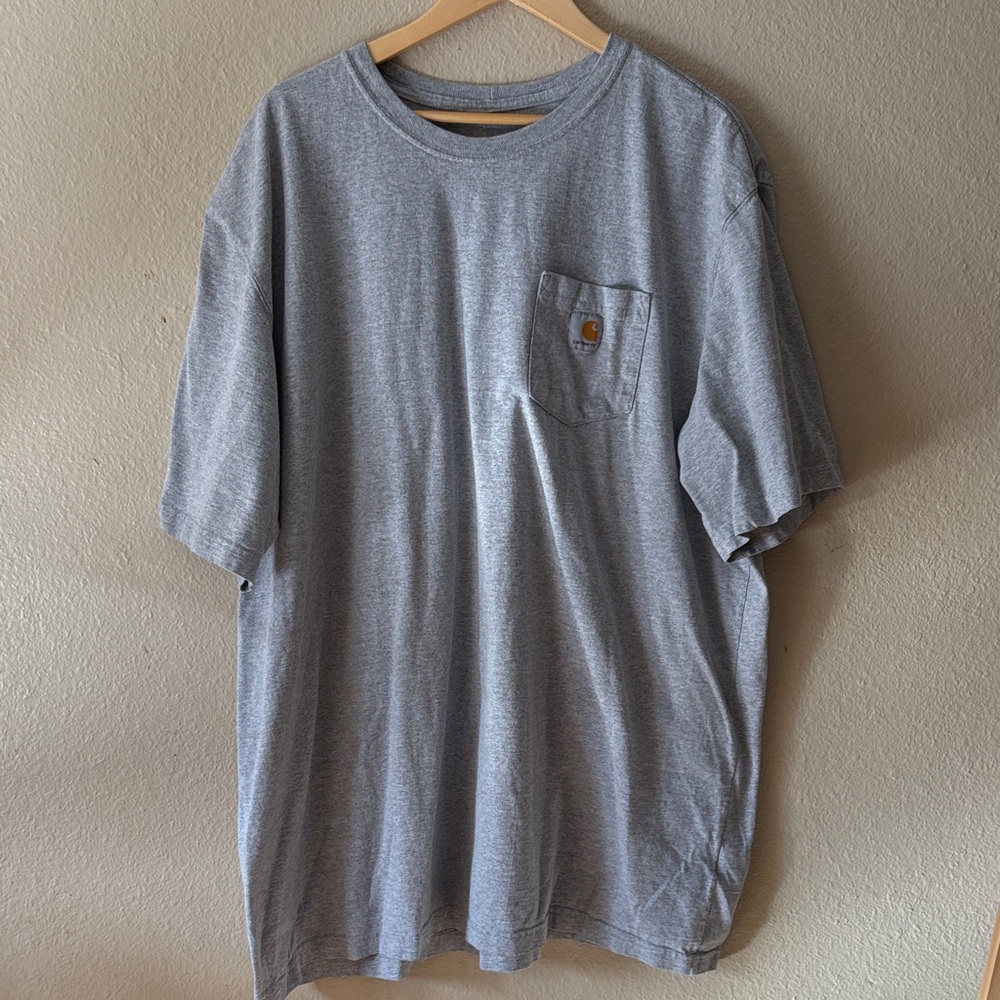 Carhartt Men's 3XLT Gray Pocket T-Shirt Big Tall Workwear Logo Tee 3XL Tall